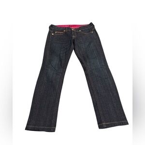 Something VieNus JEAN Denim Pants Jeans XL Dark Wash Pink Trim